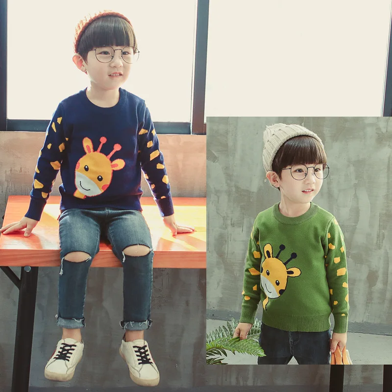 2018 осенне-весенний свитер для маленьких мальчиков детский трикотажный модный