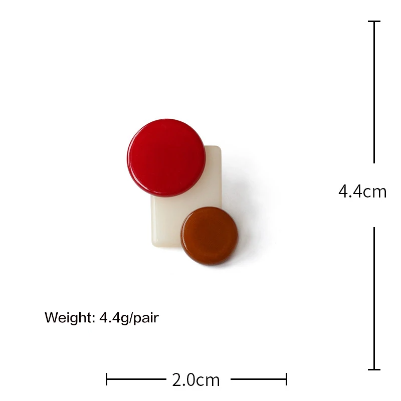 Женские акриловые серьги гвоздики в Корейском стиле GWACC контрастные