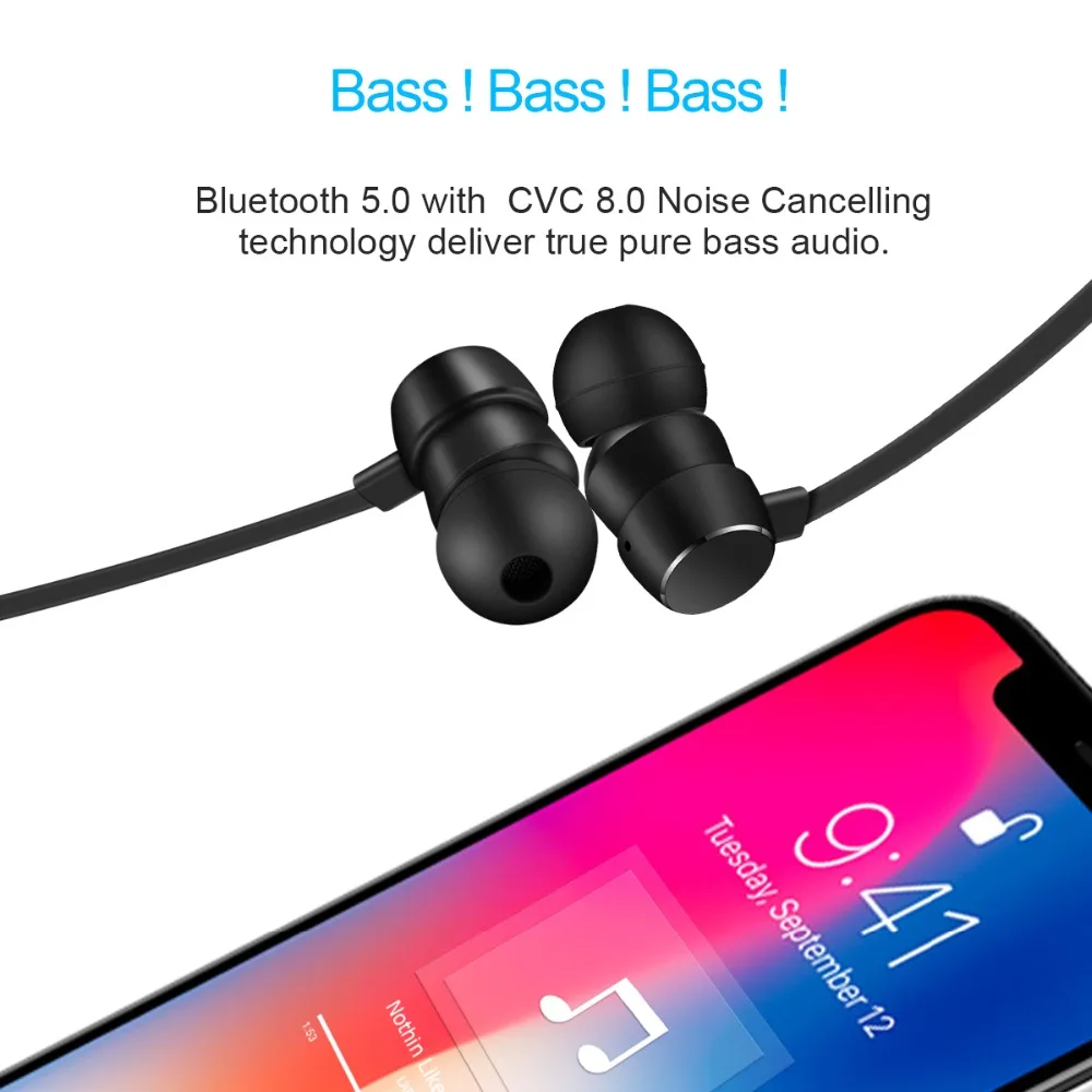 Беспроводные Bluetooth наушники Wavefun Flex Pro быстрая зарядка IPX5 водонепроницаемая