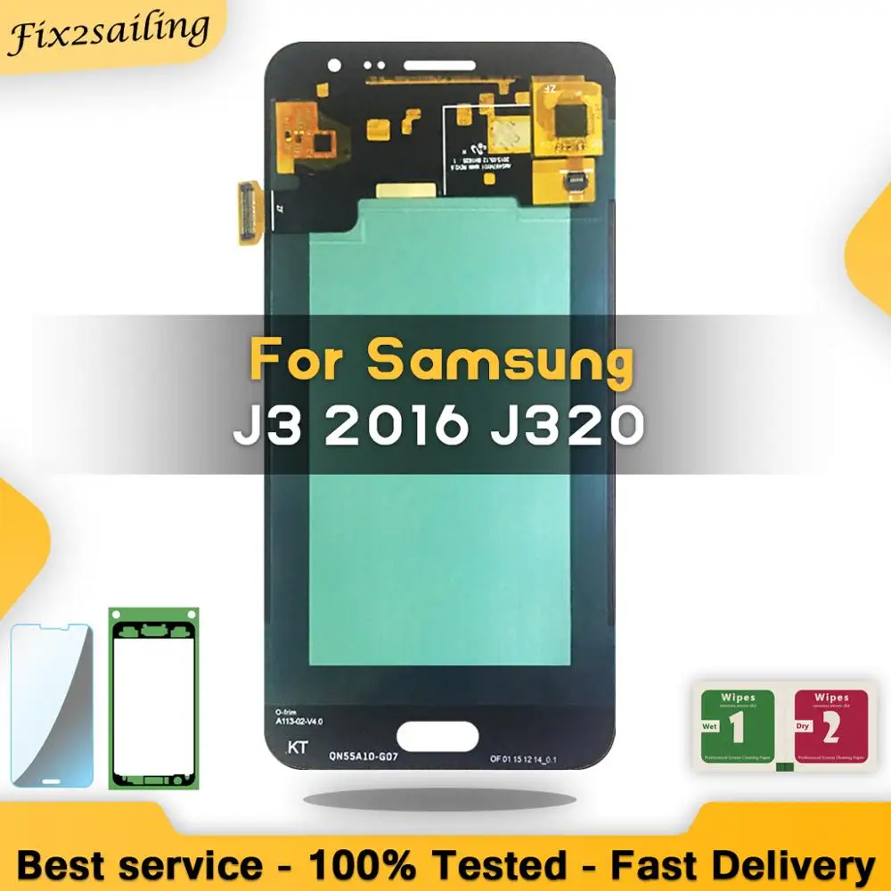 100% протестированный AMOLED ЖК дисплей для Samsung Galaxy J3 2016 J320 J320F J320H J320M J320FN с сенсорным
