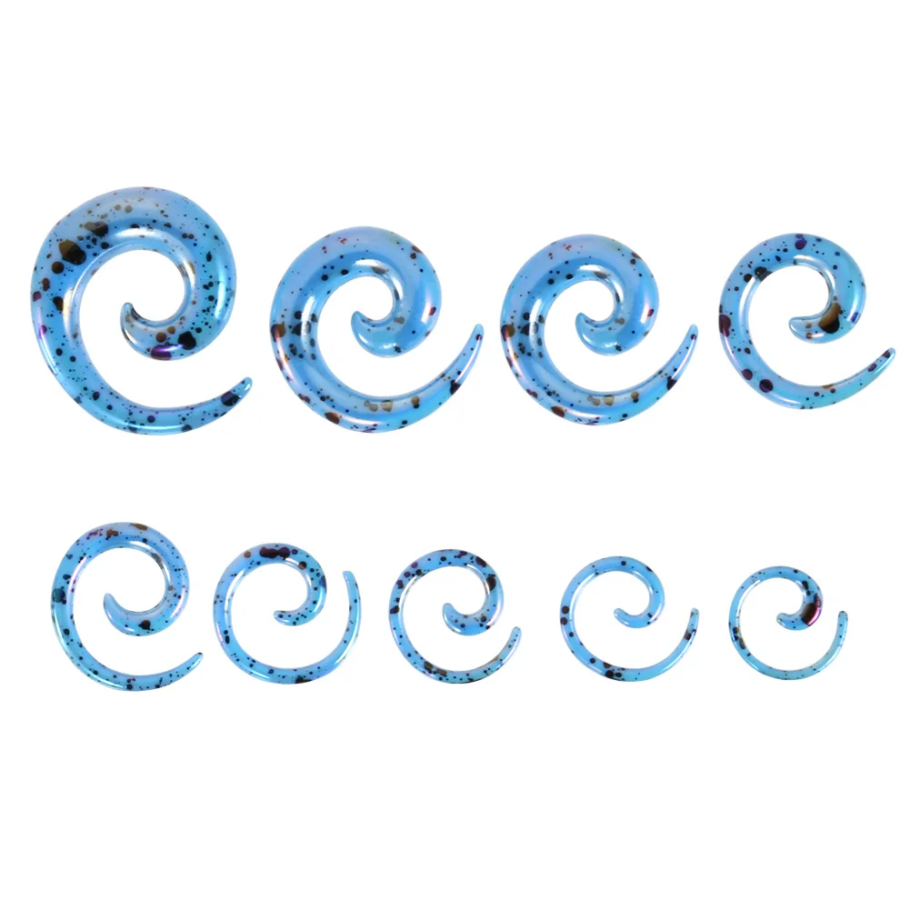 9 пар Ушная вилка туннель спиральная коническая мякоть Растяжка для ушей