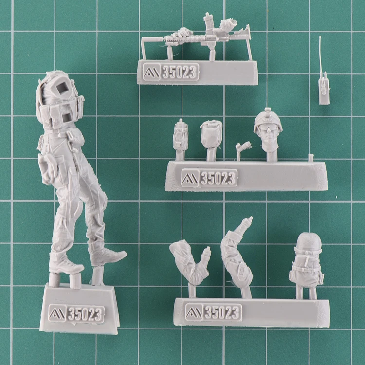 1/35 масштаб Неокрашенная полимерная фигурка американский солдат GK фигурка|Наборы