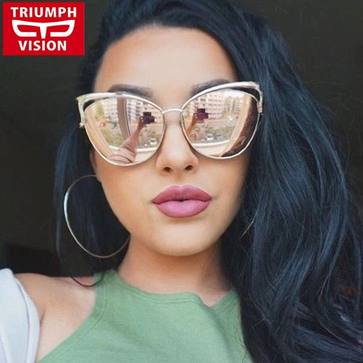 Солнцезащитные очки TRIUMPH VISION разноцветные зеркальные градиентные женские с