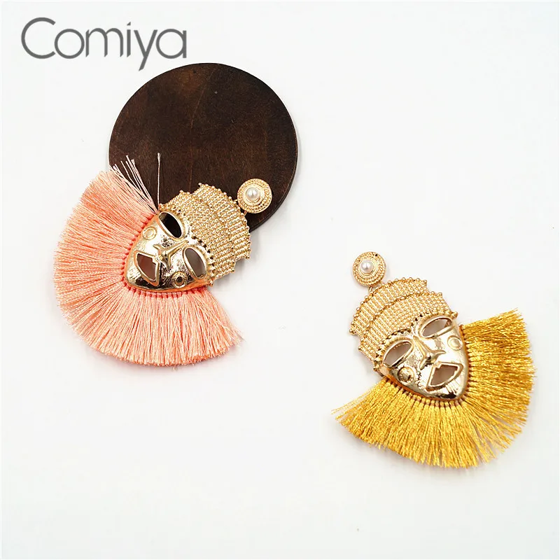 Женские серьги-кисточки из цинкового сплава золотистого цвета | Украшения и