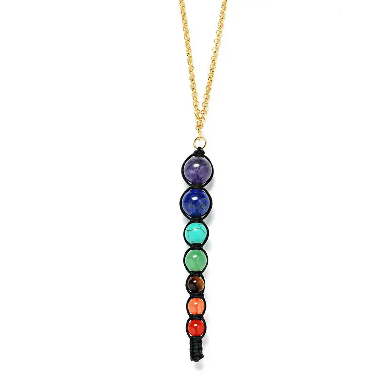 Маятниковая подвеска reiki stone charms Seven chakra spirit ожерелье маятник натуральная
