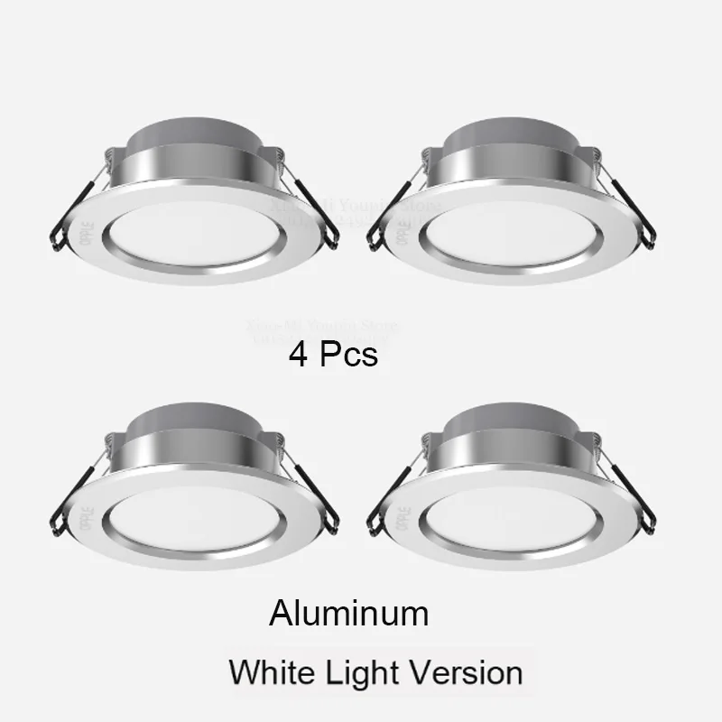 white light Xiaomi Mijia оппле вниз светильник 3 Вт Светодиодный светильник Лампа цветовая температура круглый потолочный встраиваемый светильник для дома и офиса - Цвет: white light