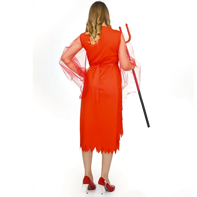 Новое поступление женский костюм дьявола Полиэстер Косплей красное сексуальное