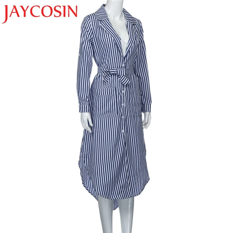 Женское винтажное платье в полоску JAYCOSIN длинное с глубоким v образным вырезом и