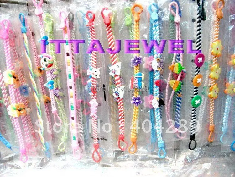 Wholesale Lots 60pcs Soft Polymer Clay Beautiful Children Girl's Charm Bracelet Jewelry Free Shipping | Украшения и