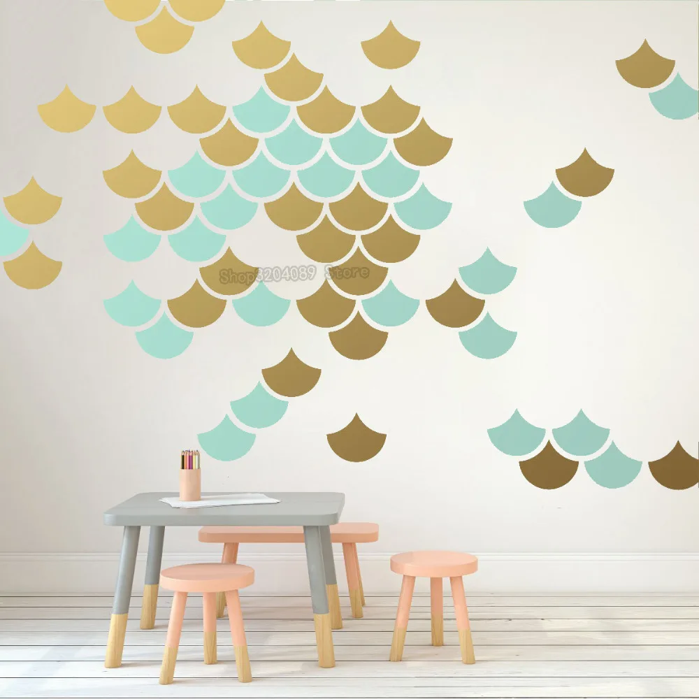 Креативные настенные наклейки в виде рыбьей чешуи украшение для дома гостиной