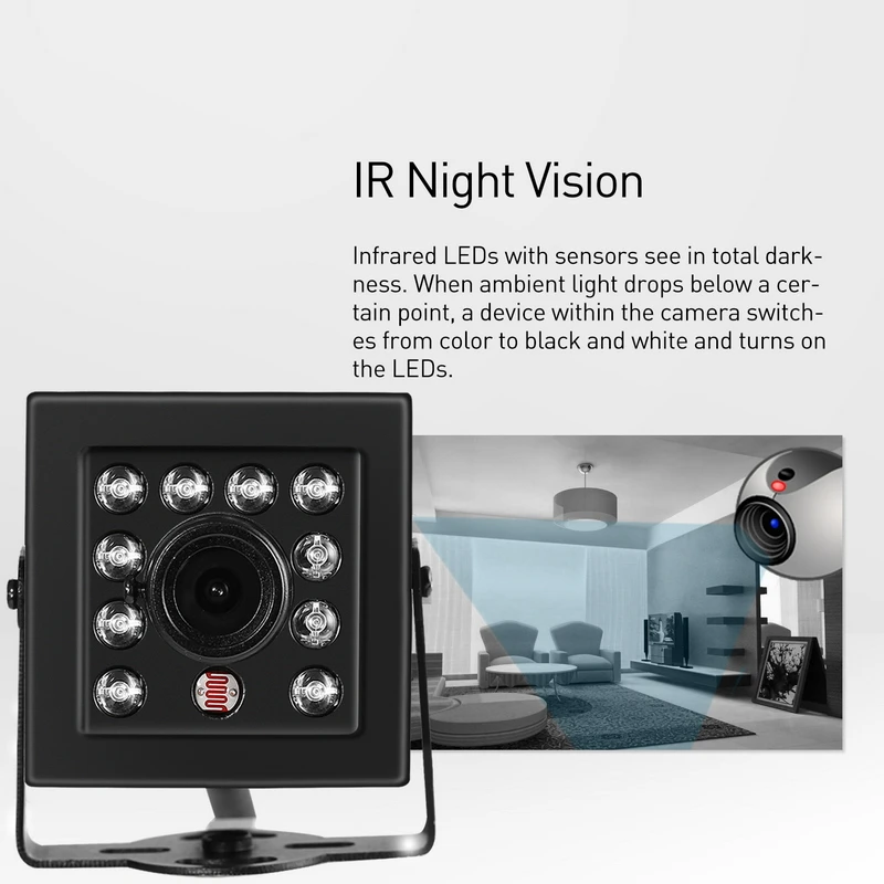 Мини камера видеонаблюдения HD 1080P 10 LED IR МП ONVIF ночное видение P2P|Камеры