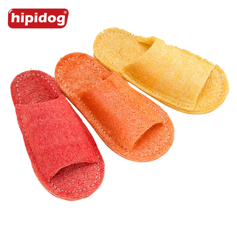 Hipidog 1 шт. натуральная люфа тапочка форма игрушка для домашних животных прочный