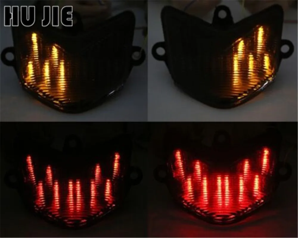 Мотоцикл прозрачные линзы задний Встроенный фонарь LED стоп Сигналы поворота