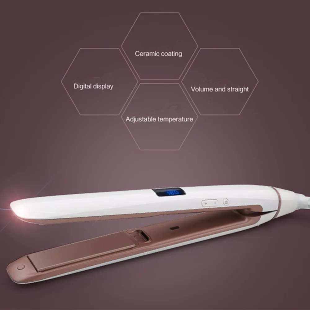 Rebune 45 Вт выпрямитель для волос ЖК-дисплей цифровой Дисплей thermostatable Пермь Керамика фанеры не больно волос Pro для укладки волос инструмент