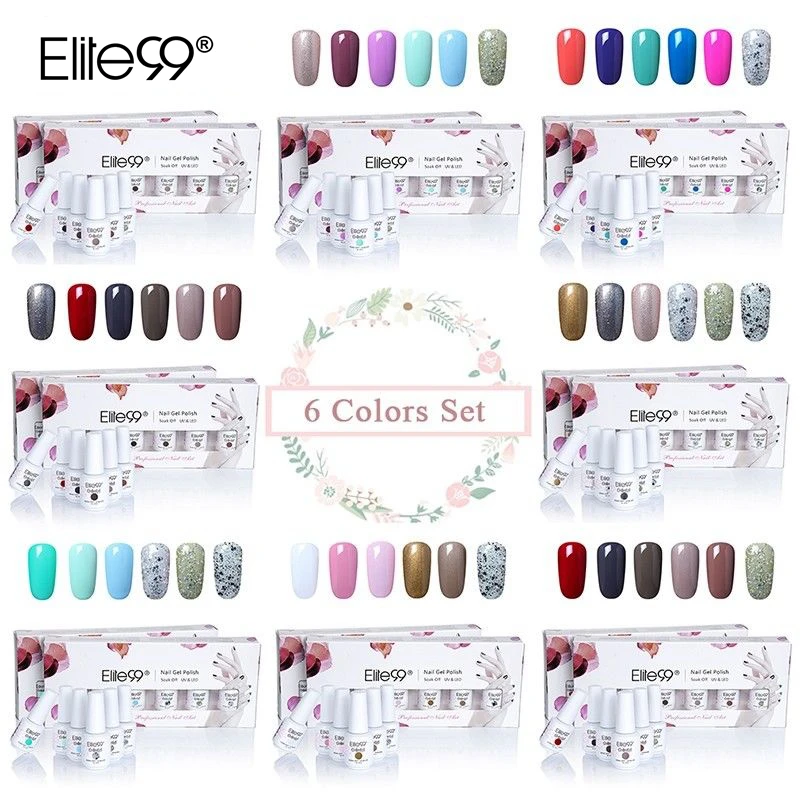 Elite99 8 мл био Гели Soak Off УФ светодиодный Гель лак 6 шт./партия для ногтей Лаки с