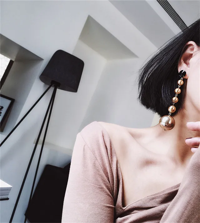 Женские длинные висячие серьги с коричневым жемчугом | Украшения и аксессуары