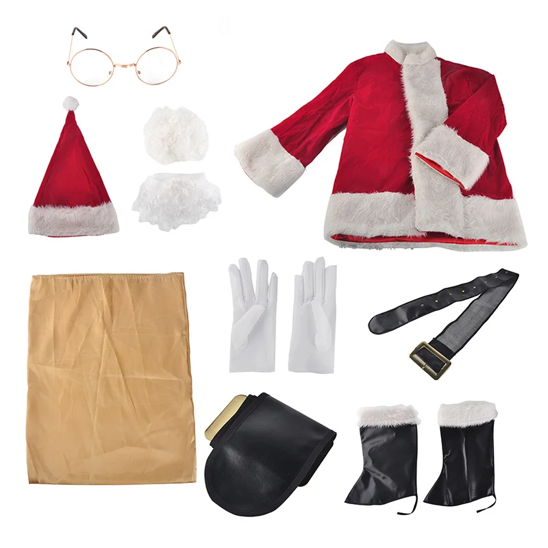 Рождество Санта Клаус украшения дома толстая одежда для костюмированной