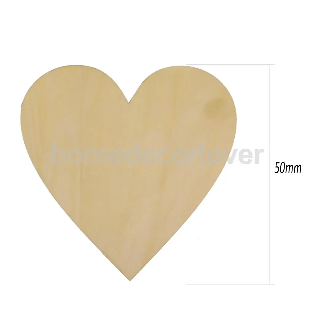 

25Pcs Unfinished Wooden Hearts Craft Card Making Scrapbooking 1.97x0.12"