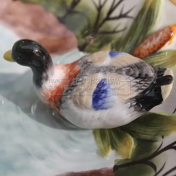 Керамическая креативная тарелка для хранения фруктов черная утка десертов