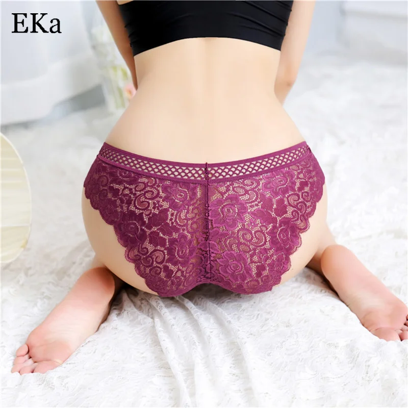 4 шт./лот Горячие Для женщин пикантные Кружево Трусики для цветы See Through лук-узел