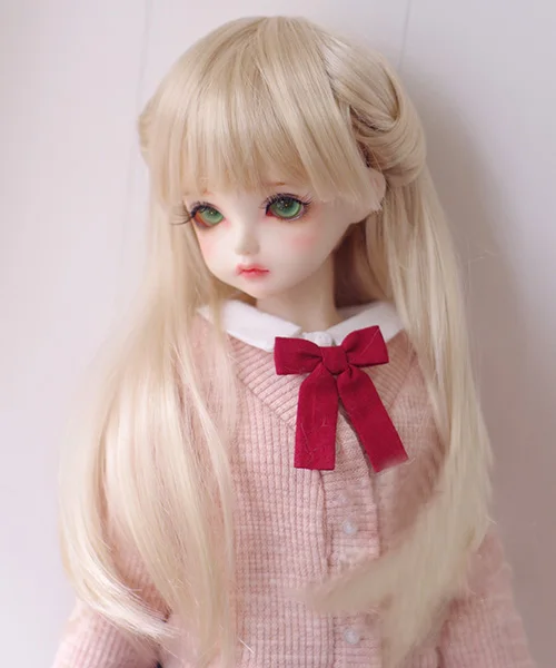 

BJD doll wigs ligth golden Imitation mohair wigs for 1/3 1/4 1/8 BJD DD SD MSD doll long straight hair wigs doll accessories