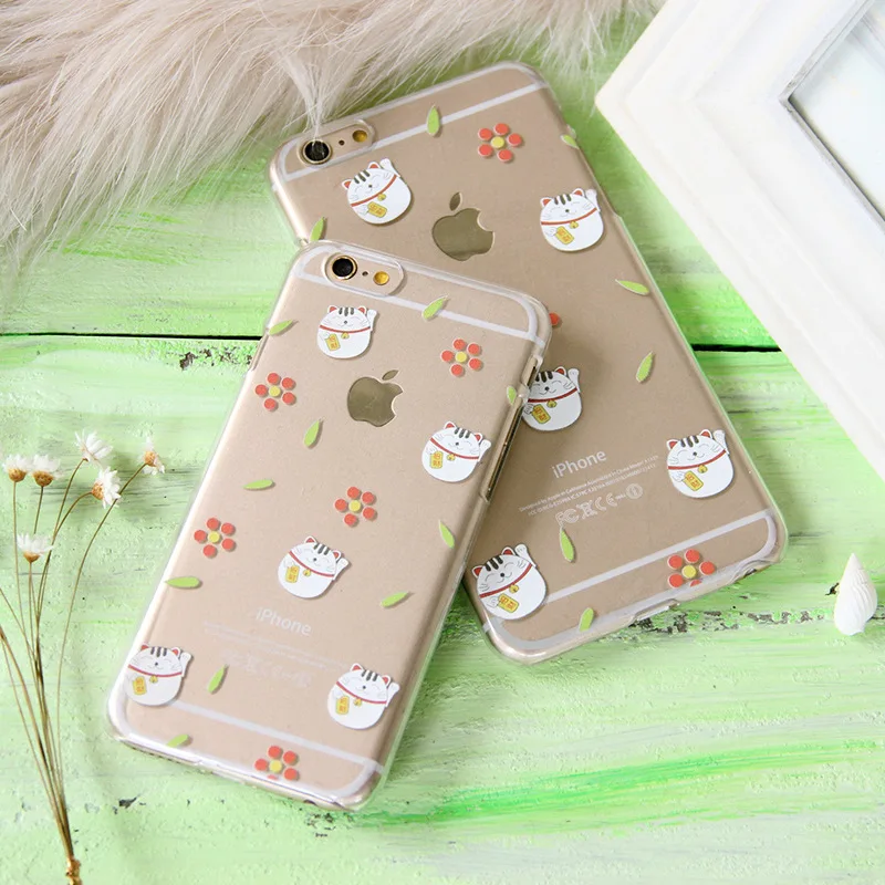 Милый чехол для телефона Lucky Cat мягкий из ТПУ iPhone 6 s plus 7 7plus 8 8plus iphone Fundas | Мобильные