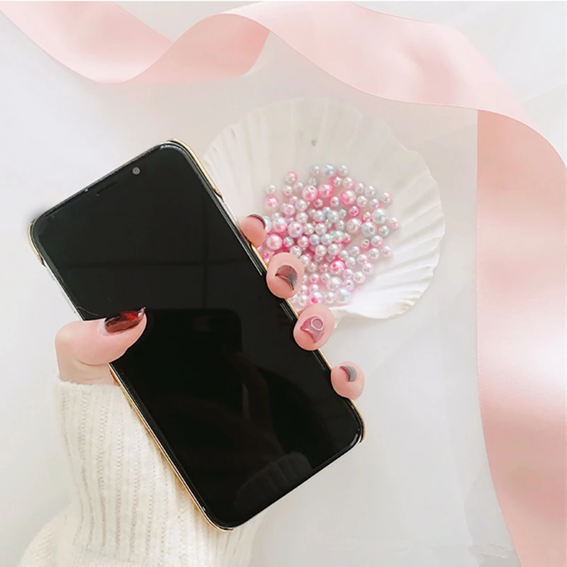 Гальванизированный Золотой ПК Жесткий мраморный розовый чехол для iPhone 6 6s 7 Plus 8 X