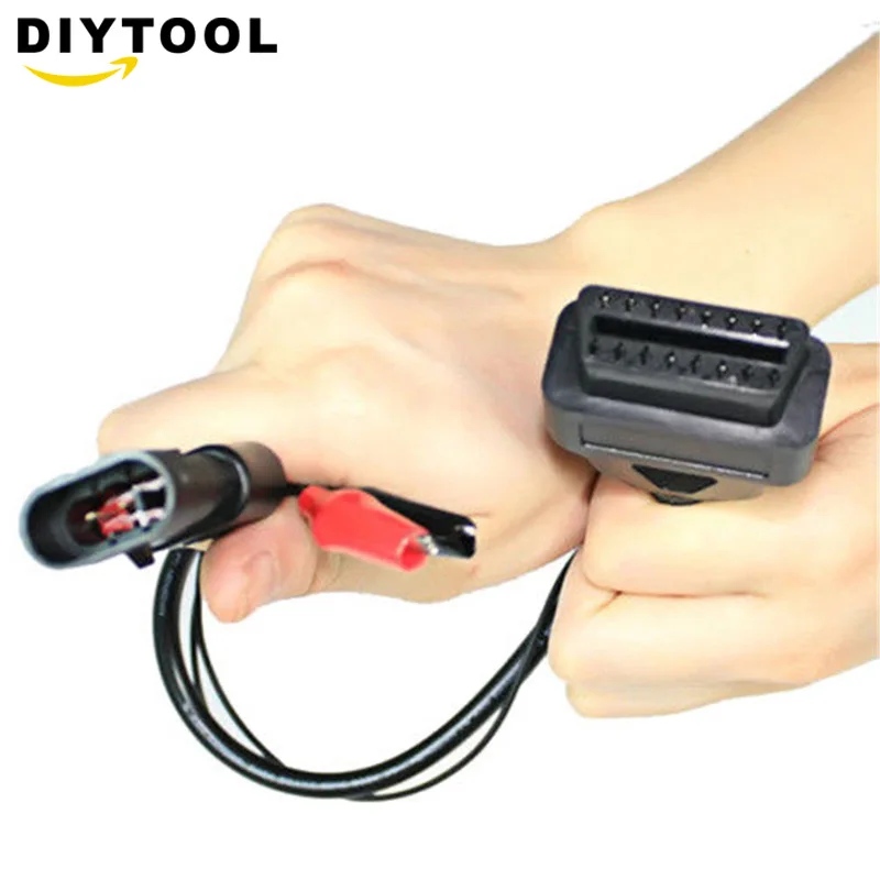 For Fiat 3 Pin Alfa Lancia to 16 OBDII OBD2 obd-II connector Adapter Auto Car Cable obd for fiat 3pin Diagnostic | Обустройство дома