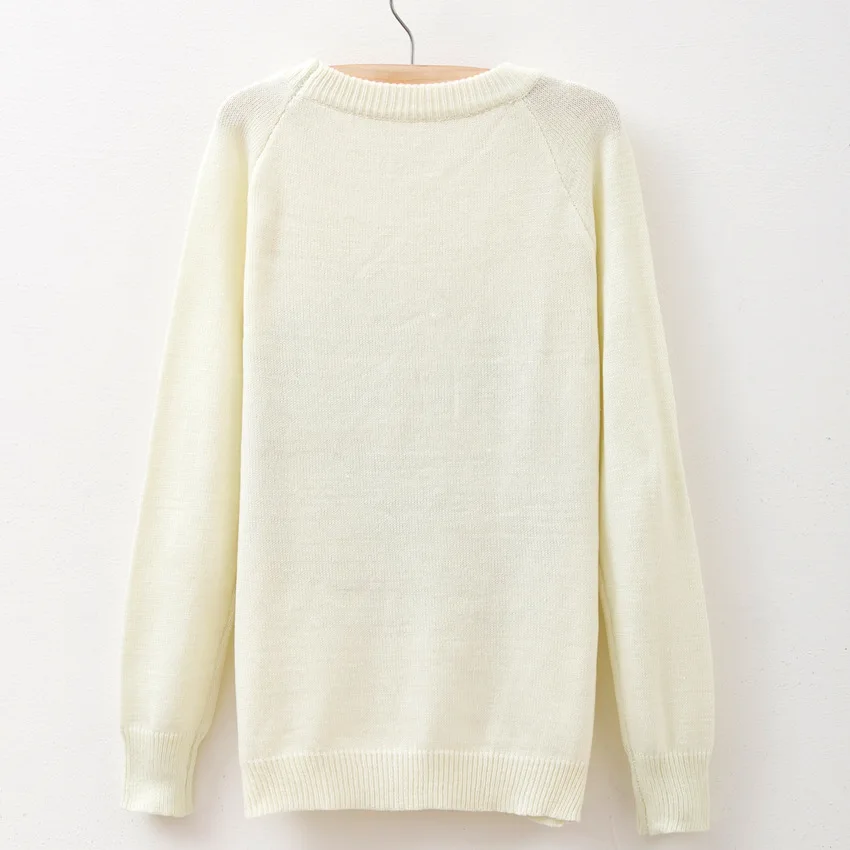 Новинка 2016 женские свитера с рисунком котов длинными рукавами и круглым вырезом