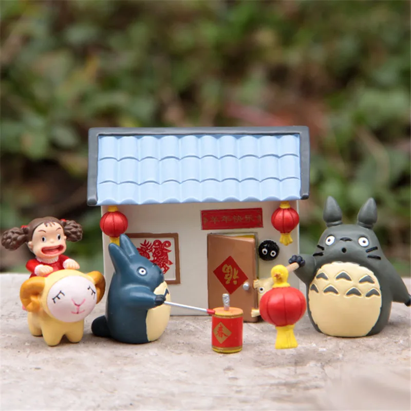 

4Pcs/set 3-6cm DIY Spring Festival My Neighbor Totoro Lantern Firecracker Mei Action Figures For Kids Gift