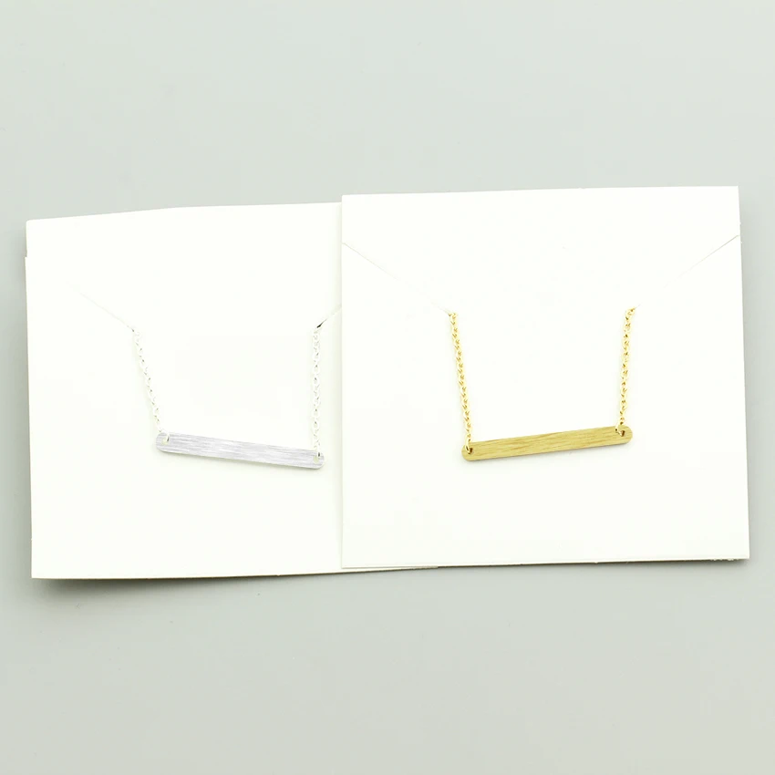

Wholesale 10pcs Simple Bar Necklaces For Women Vintage Jewelry Stainless Steel Gold Color Chain Colar Bijoux Best Friend Gifts