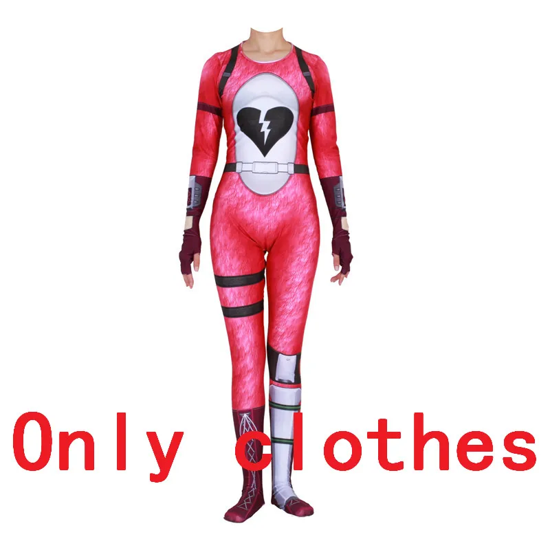 Only clothes Розовый Лидер команды розовый медведь Косплей Костюм полная латексная маска для лица взрослых спандекс зентай боди Хэллоуин вечерние для женщин детей - Цвет: Only clothes