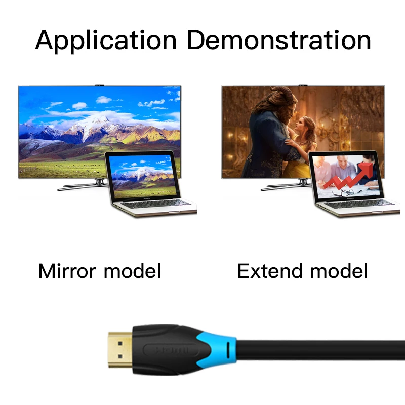 Позолоченный HDMI кабель Vention 4K * 2K с ультра высоким разрешением для ТВ Blu Ray Игровая