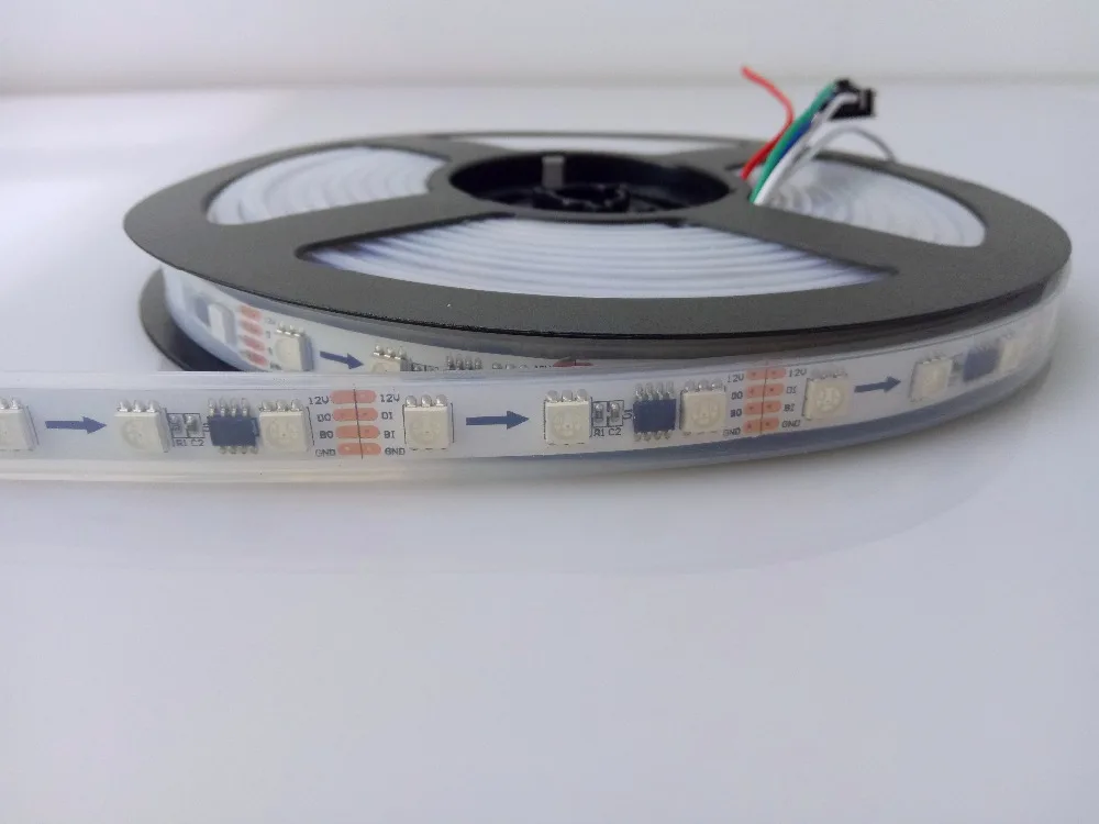 WS2818 5m 60 светодиодный s/m(20 пикс./м) DC12V RGB полноцветная светодиодная Пиксельная