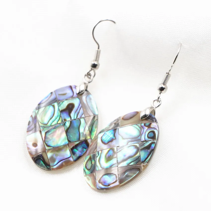 Fashion Earring for Women Natural Abalone Shell Drop Earrings Metal Charms Paua Shells Dangle Eardrop Jewelry Gift A716 | Украшения и