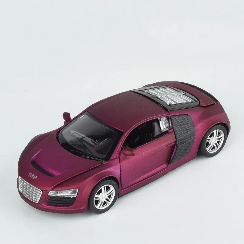 1:32 Aud R8 сплав металла автомобили Модель Музыка тянет обратно освещение и звук