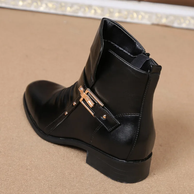 Мужские ботильоны из натуральной кожи WADNASO черные ботинки челси в готическом