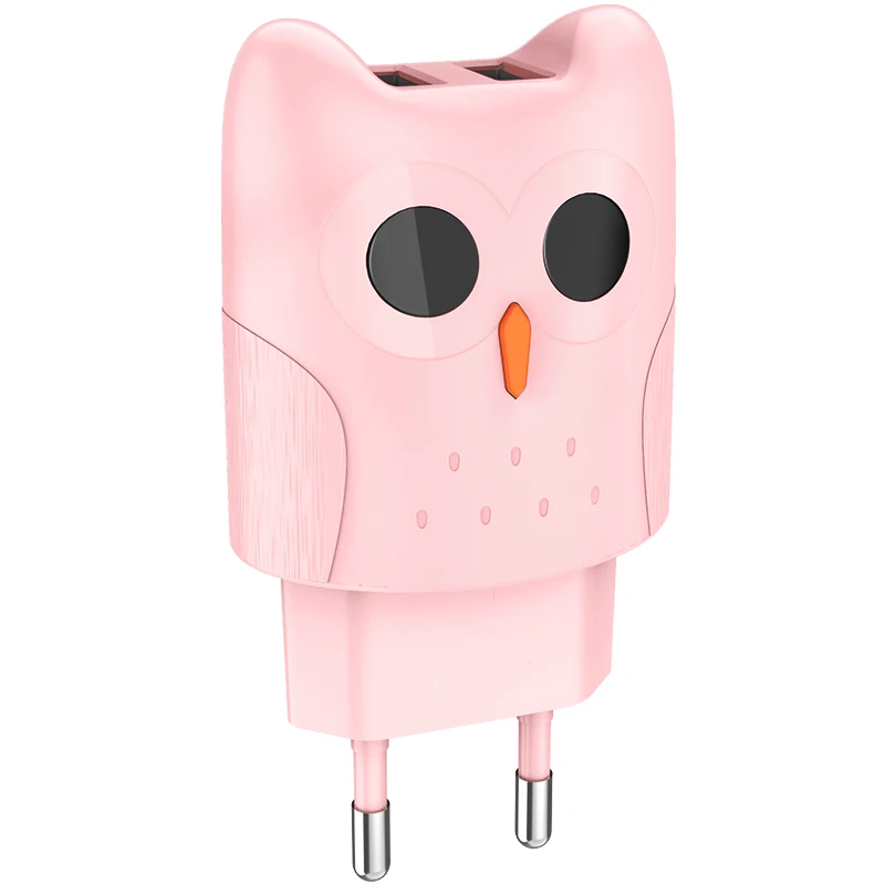 EU Plug Pink HOCO USB кабель для iPhone, зарядный кабель, двойное USB зарядное устройство для iPhone 5S 6 7 8 XS XR 2.4A зарядное устройство - Цвет: EU Plug Pink