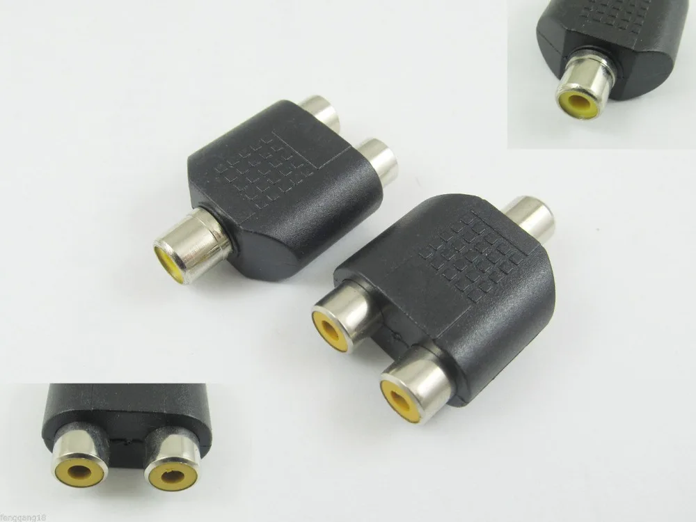 10 шт. RCA гнездовой разъем для Dual 2X Phono Female Y сплиттер аудио адаптер | Компьютеры и