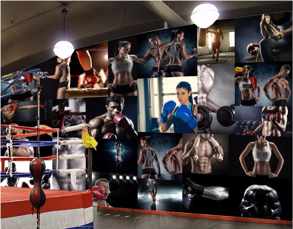 Настенные 3d обои по индивидуальному заказу фотообои для бокса фитнеса центра