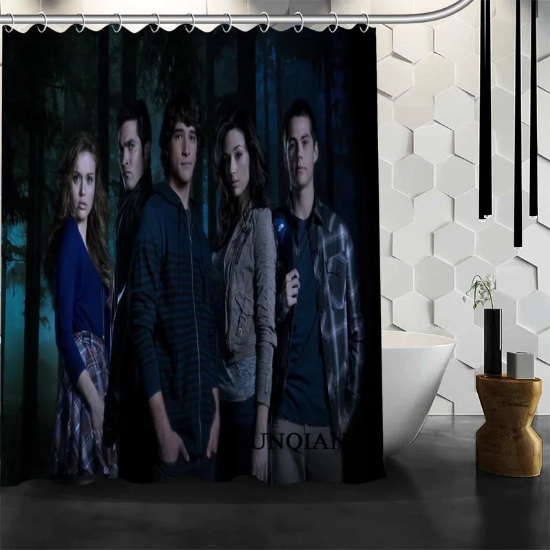Штора для душа Shunqian Teen Wolf с 3D принтом 12 крючков ванной комнаты Высококачественная