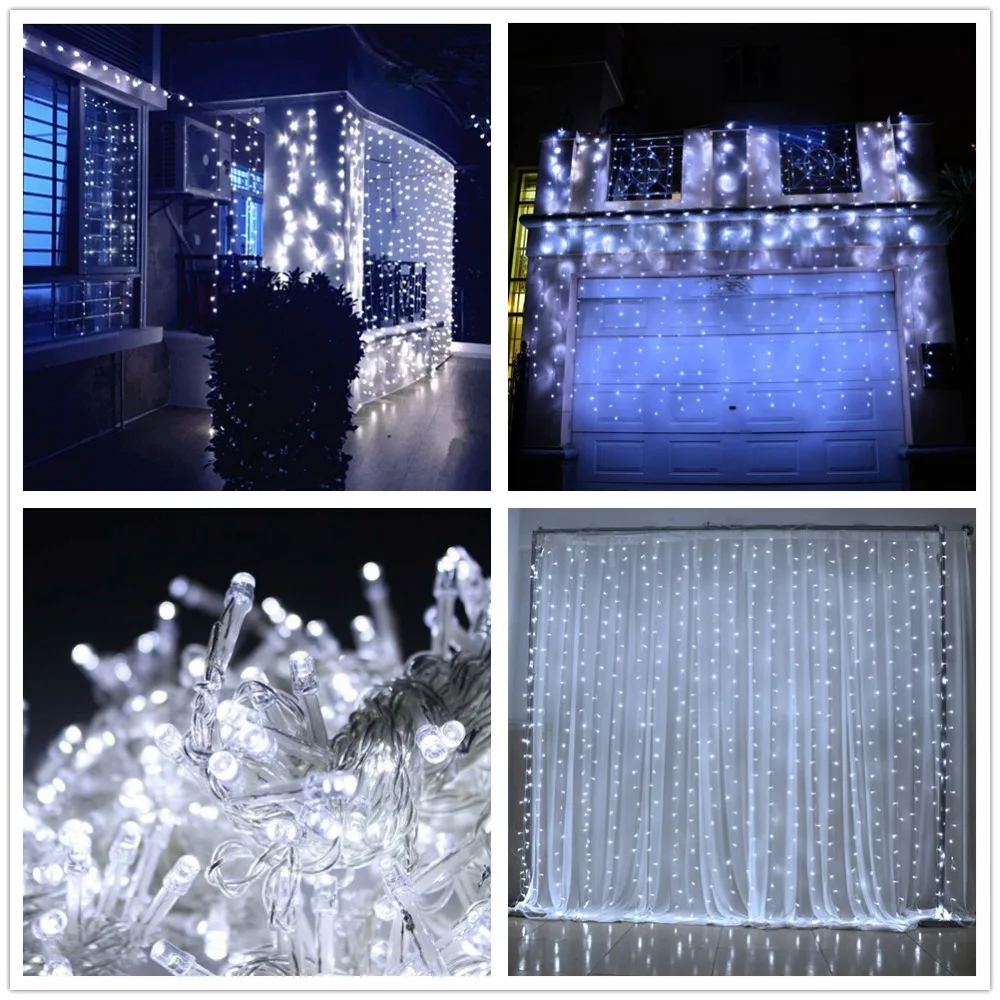 

2x2/3x1/3x2/4x2m led icicle curtain fairy string light fairy light led Christmas light for Wedding home garden party decoration