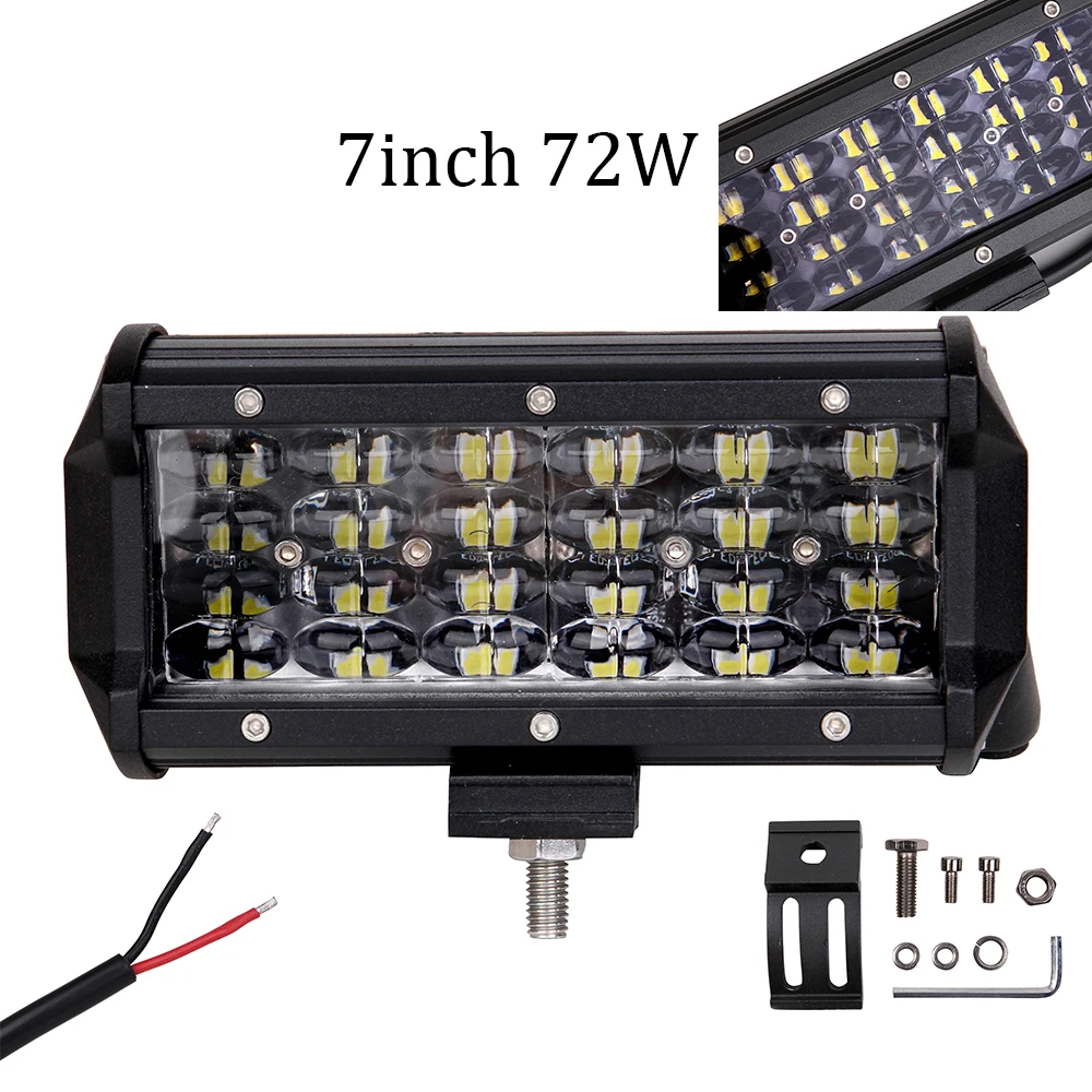 ECAHAYAKU 1 шт. 72 Вт 7 дюймов светодиодный светильник для работы бар точечный луч 12 В 24 в
