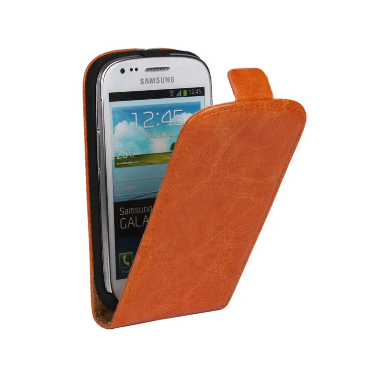 ICover Модный чехол для samsung galaxy s3 mini, бизнес-чехол, откидной кожаный чехол, чехол для galaxy s3 mini i8190, вертикальный - Цвет: Оранжевый