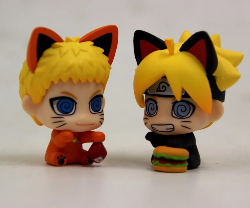 4 см Наруто шт./компл. 1/16 Масштаб Окрашенные кошки Cos Sasuke Boruto ПВХ Экшн фигурки