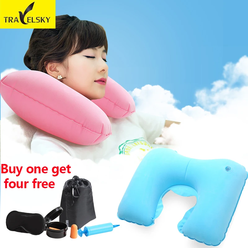 

Inflatable pillow u neck pillow travel pillow airplane pillow buy one get four free 6 colors can choose free shipping 13031B