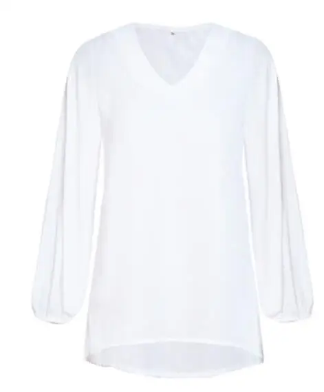 white Baharcelin 4XL 5XL летние женские рубашки для девочек топы Летняя однотонная втулка Свободная шифоновая блузка рубашка плюс размер верхняя одежда - Цвет: white