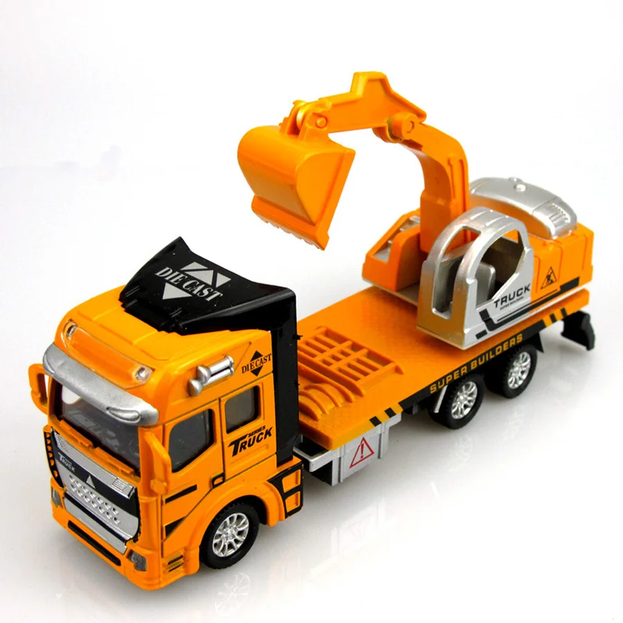 

Children Toy Car 1:48 Engineering Vehicle Alloy Model Car Inertia Haulage Truck Agitating Lorry Excavator Diecasts Toy Vehicles