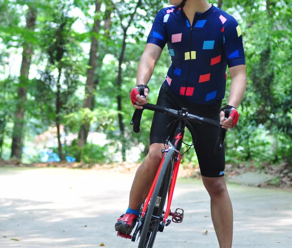 2017 SPEXCEL flag Navy short sleeve cycling jersey 3 fabric with 14 panels top quality gear race fit free shipping | Спорт и