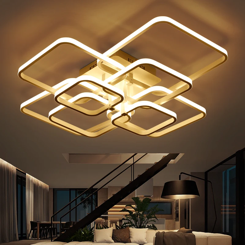 Modern LED Ceiling Lamp Rectangle Acrylic Aluminum Lights For Living Room Bedroom Luminaria Lustre Lampen Luminaire|aluminium ceiling light|ceiling